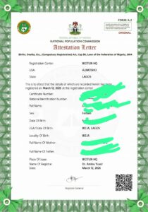Attestation letter