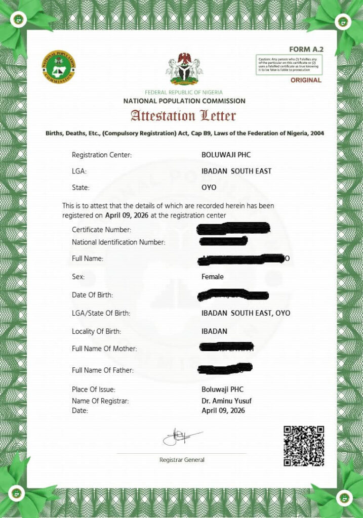 Attestation letter sample